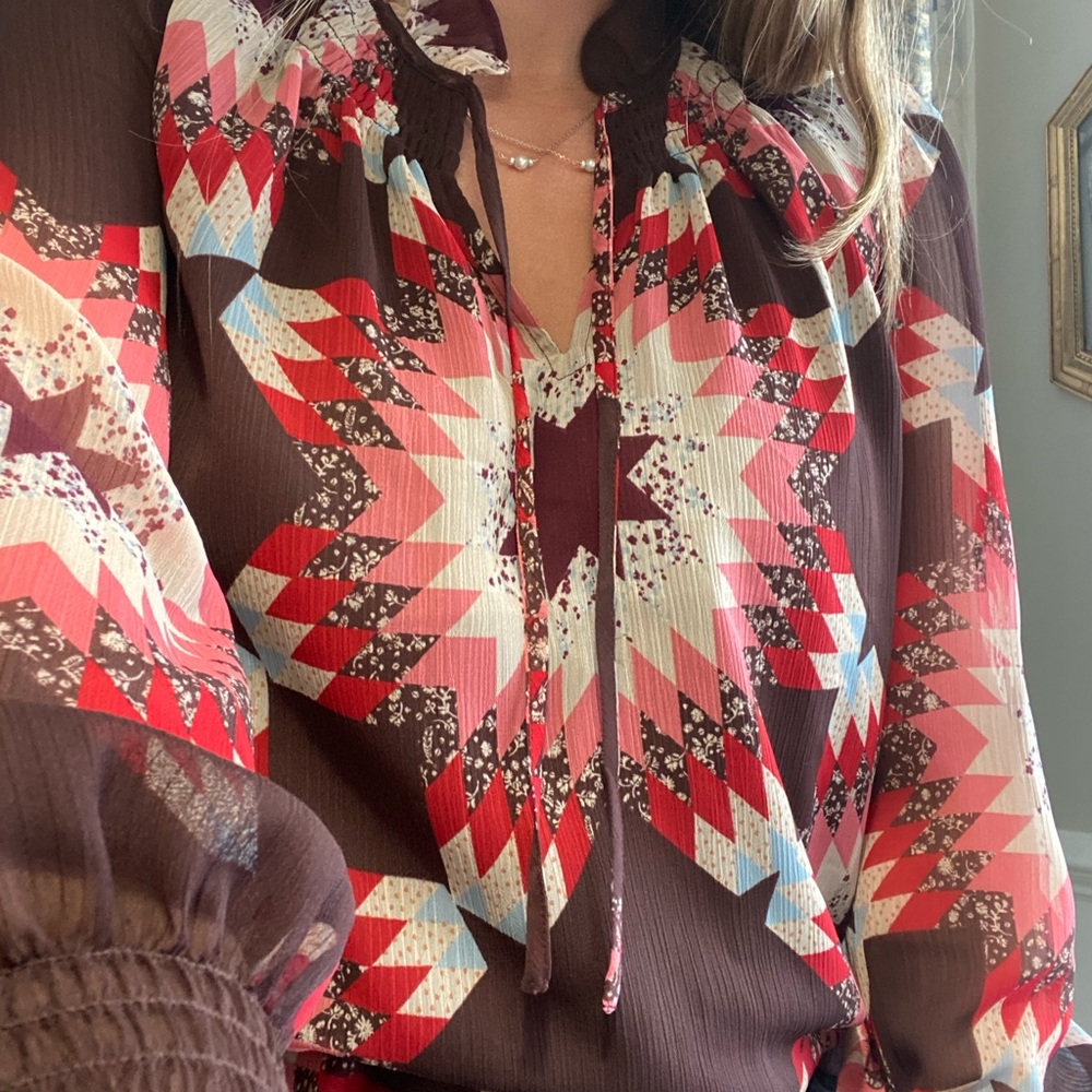 Ann Taylor Loft Sheer Long Sleeve Shirt - XS
